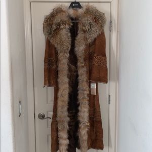 Fontani full length shearling/fox coat